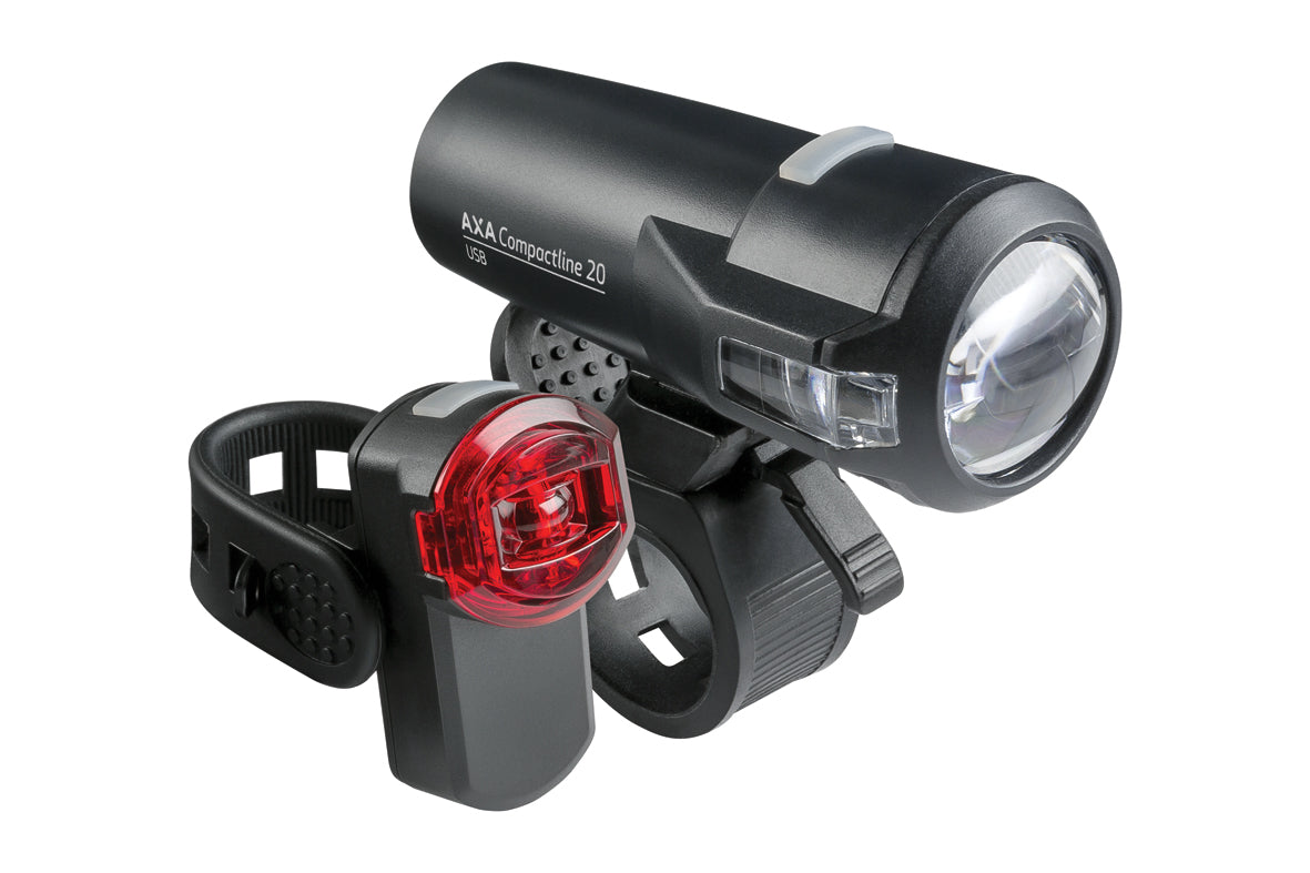axa fahrradbeleuchtung usb AXA Akku LED-Leuchten-Set "Compactline 20 USB" – alexanderad.de